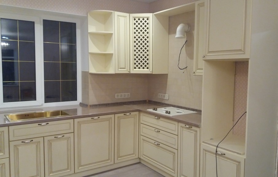 Белый кухонный гарнитур-Кухня МДФ в ПВХ «Модель 69»-фото2