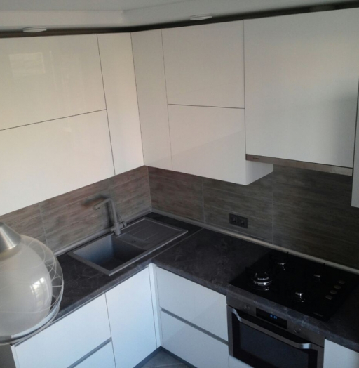 Белый кухонный гарнитур-Кухня из пластика «Модель 361»-фото5