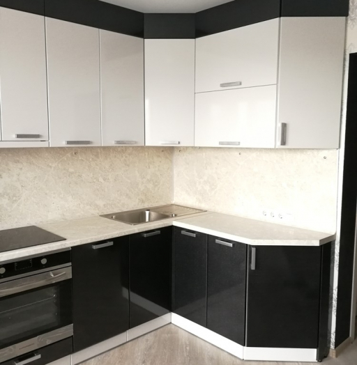 Белый кухонный гарнитур-Кухня МДФ в ПВХ «Модель 520»-фото3