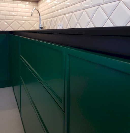 Купить зеленую кухню-Кухня МДФ в эмали «Модель 599»-фото5